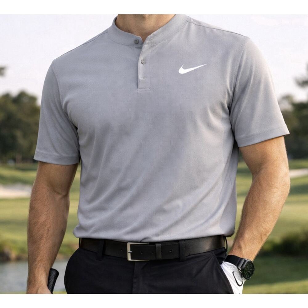 Nike Men's Victory Blade Golf Polo Dri-FIT Gray Men's Size M Short Sleeve